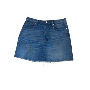 Madewell Madewell Denim Mini Skirt Women Size 31 Raw Hem Blue